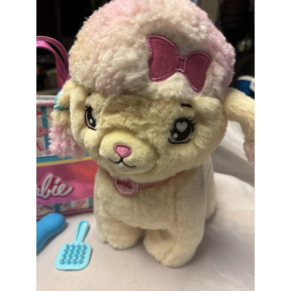 Barbie Plush Toy‎ Playset,Hairdresser Stuffed poodle lights up 2/6 Accessories